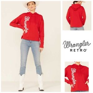 Wrangler Retro Spellout Logo Hoodie Sweater L